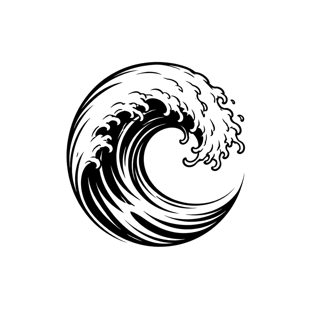 A single wave curling into itself