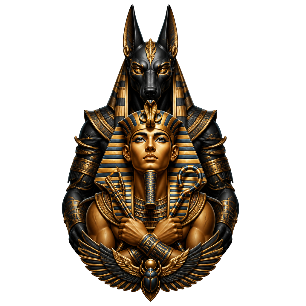 King tut and Anubis