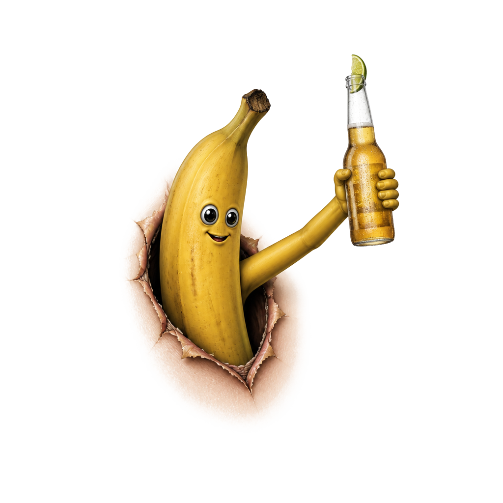 J’aimerais faire un tatouage commun avec mon meilleur ami, on aimerait se tatouer l’intérieur de la cuisse, il y aurait un trou par lequel sortirait une banane
 avec des yeux, une bouge avec le bras tendu pour trinquer avec une bière corona à la main