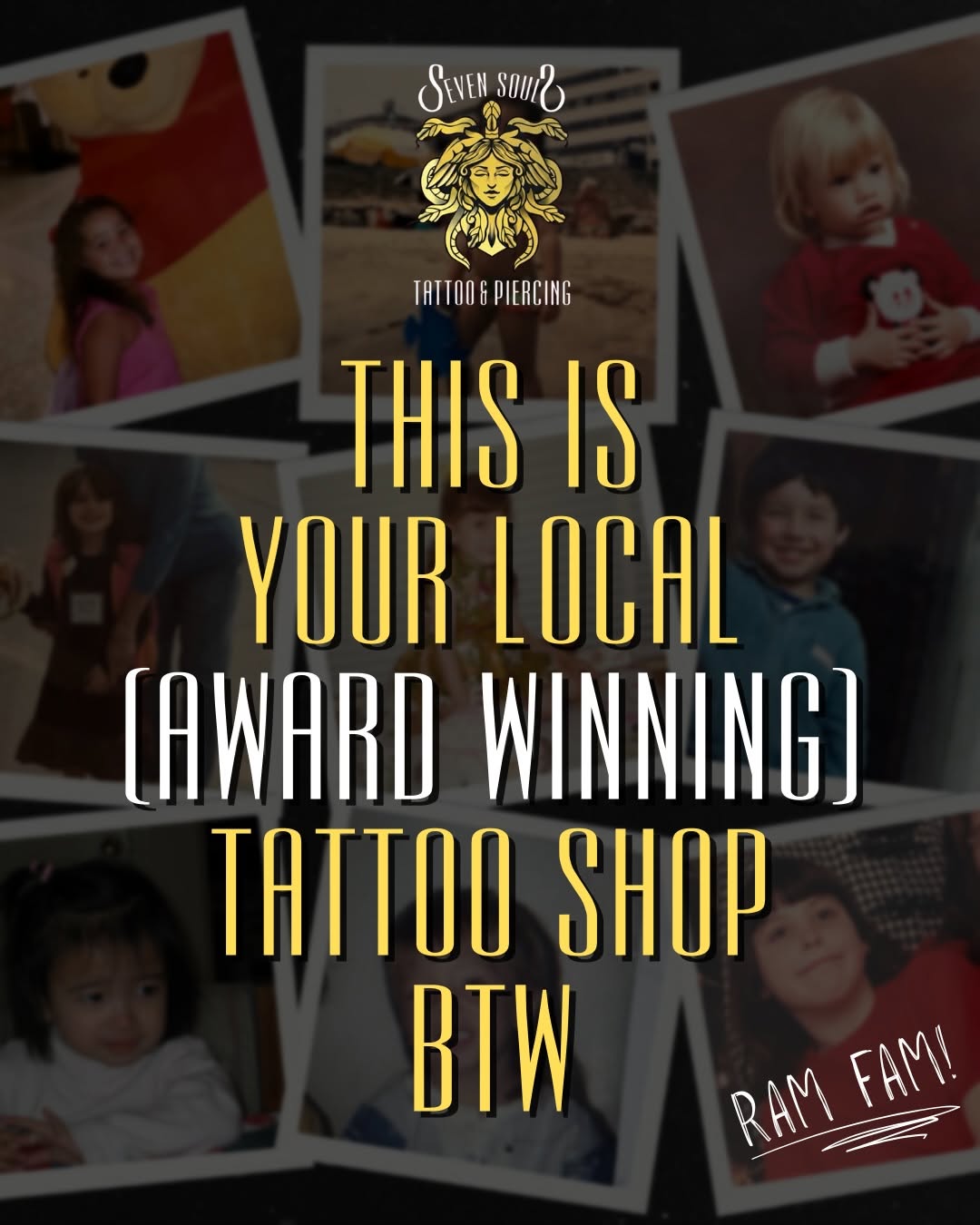 Once upon a time… 
.
.
Can you guess who is who? 
.
.
#tattooartists #piercers #shopmanager #babes