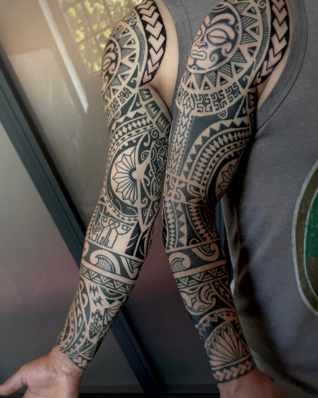 Your tattoos are symbols of power and protection, and in Polynesian style it is often believed to embody spiritual strength  

Polynesian tattoos are 
