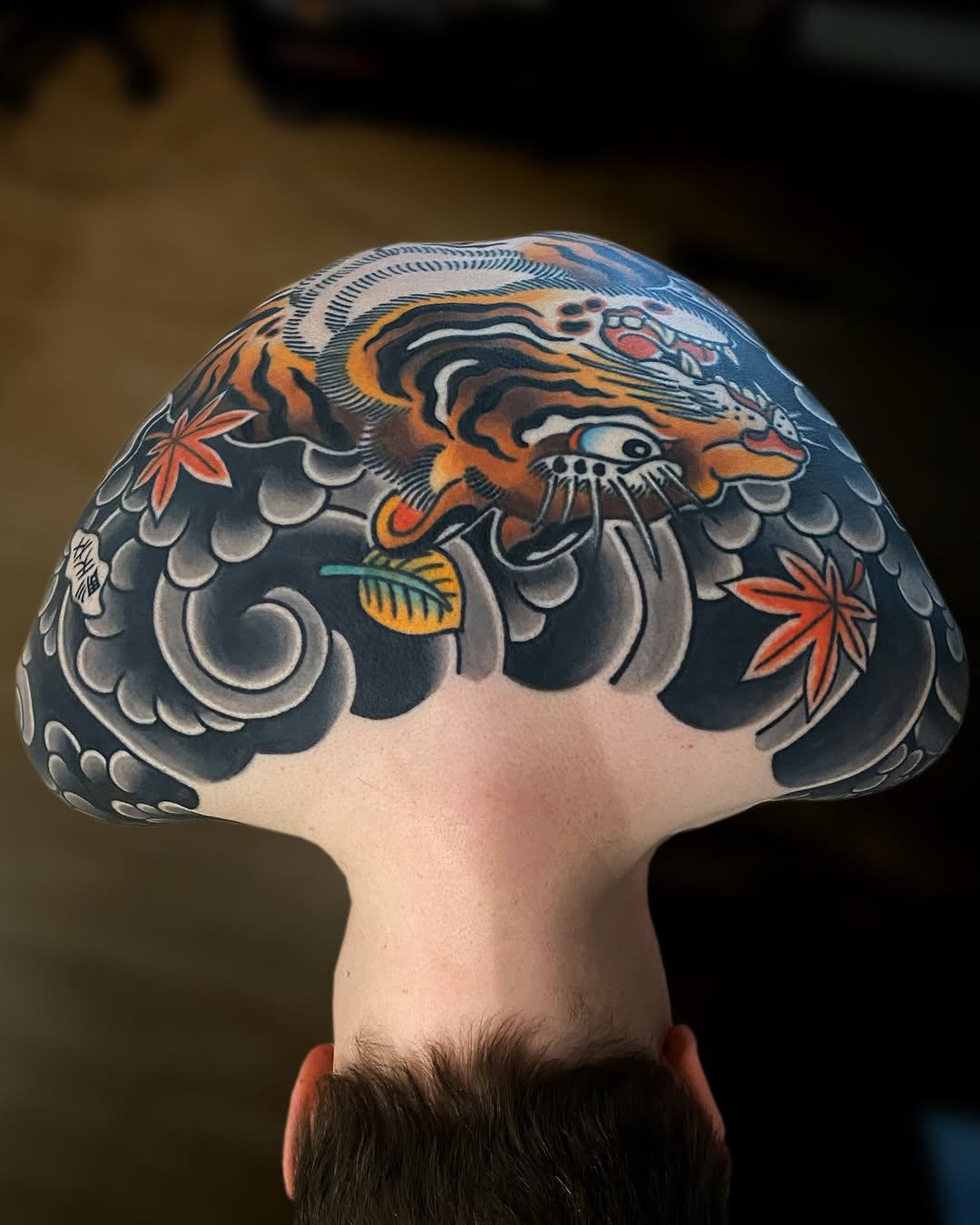 #yyc #calgary Details of a healed and settled tiger back piece. 
•
I have room this summer for new projects! DM me for more information on large-scale