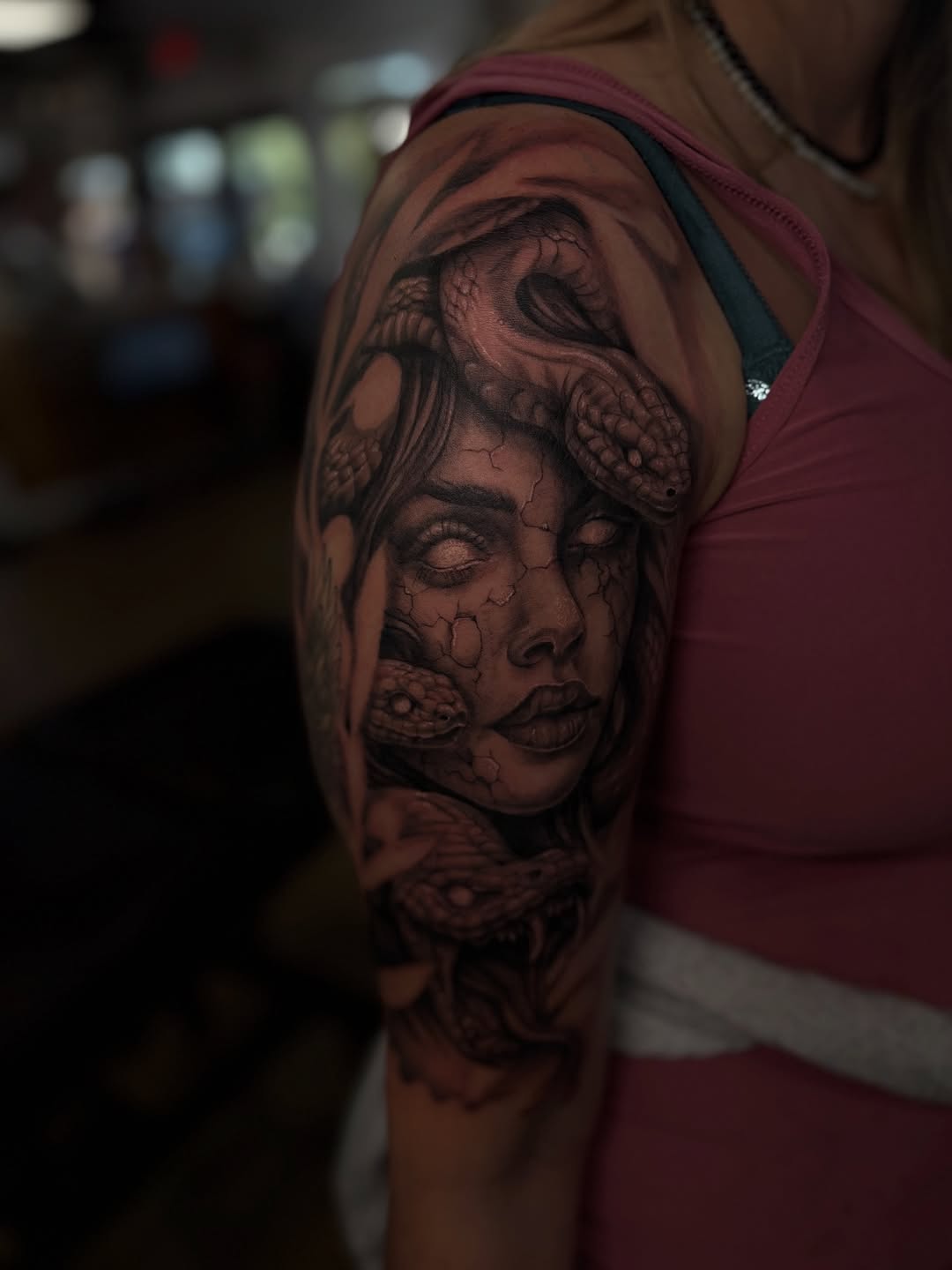 Medusa for you guys. Book your next tattoo here (850)-768-8172 
#crewsixxink #primetattoosupply #medusa #medusatattoo #snaketattoo #floridatattooartis