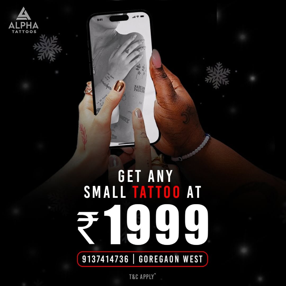 This season, gift yourself some ink! 
Get any small tattoo for just ₹1999 at Alpha Tattoos — where quality meets creativity.✨

Studio: @alphatattooind