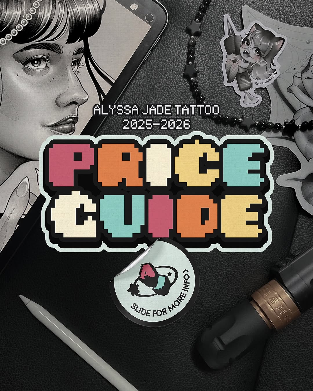 ⭐️ PRICE GUIDE 2025-2026 ⭐️
I aim to be as transparent as possible about my tattoo pricing so everyone who books with me knows how much they will be p