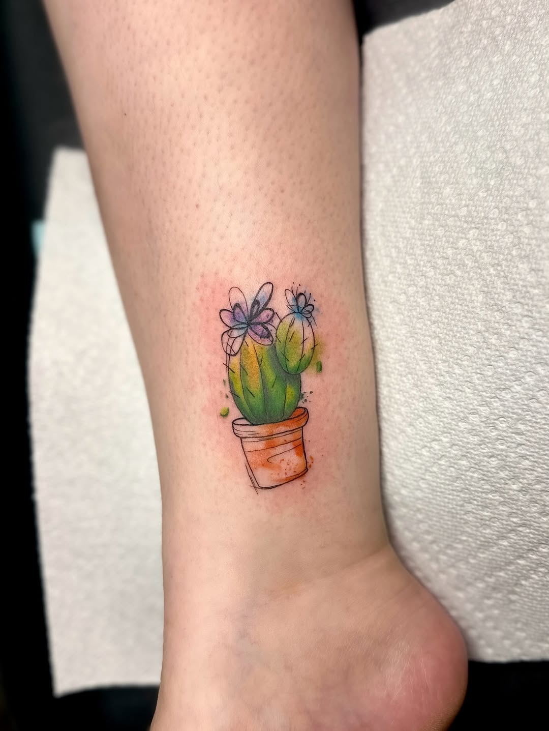 Cute lil matching tattoos

#femaletattooartist #watercolor #catcustattoo #plants