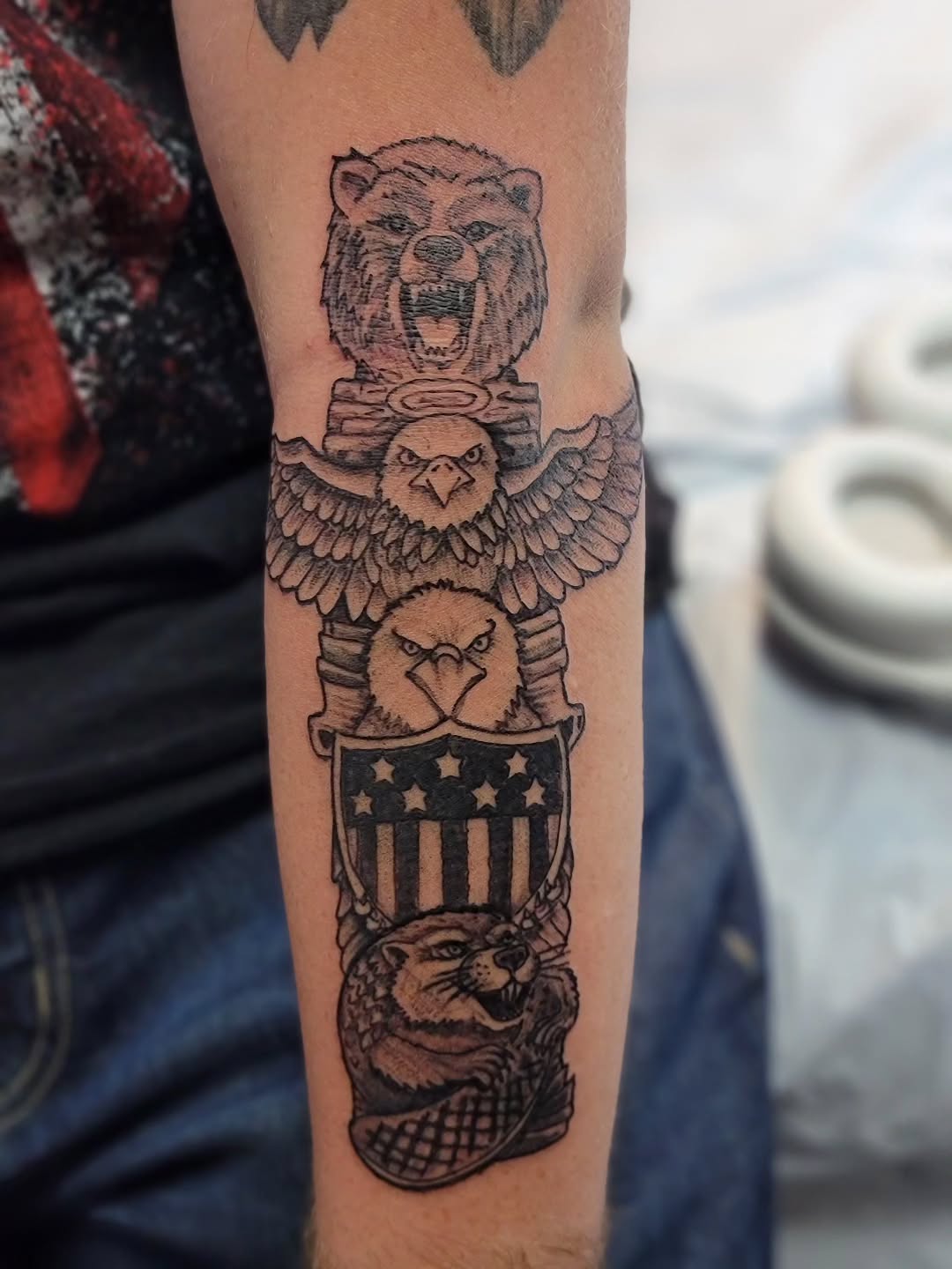 Little totem tattoo #boyscouttattoo #familytraditionsupply #ihatehashtaglimits