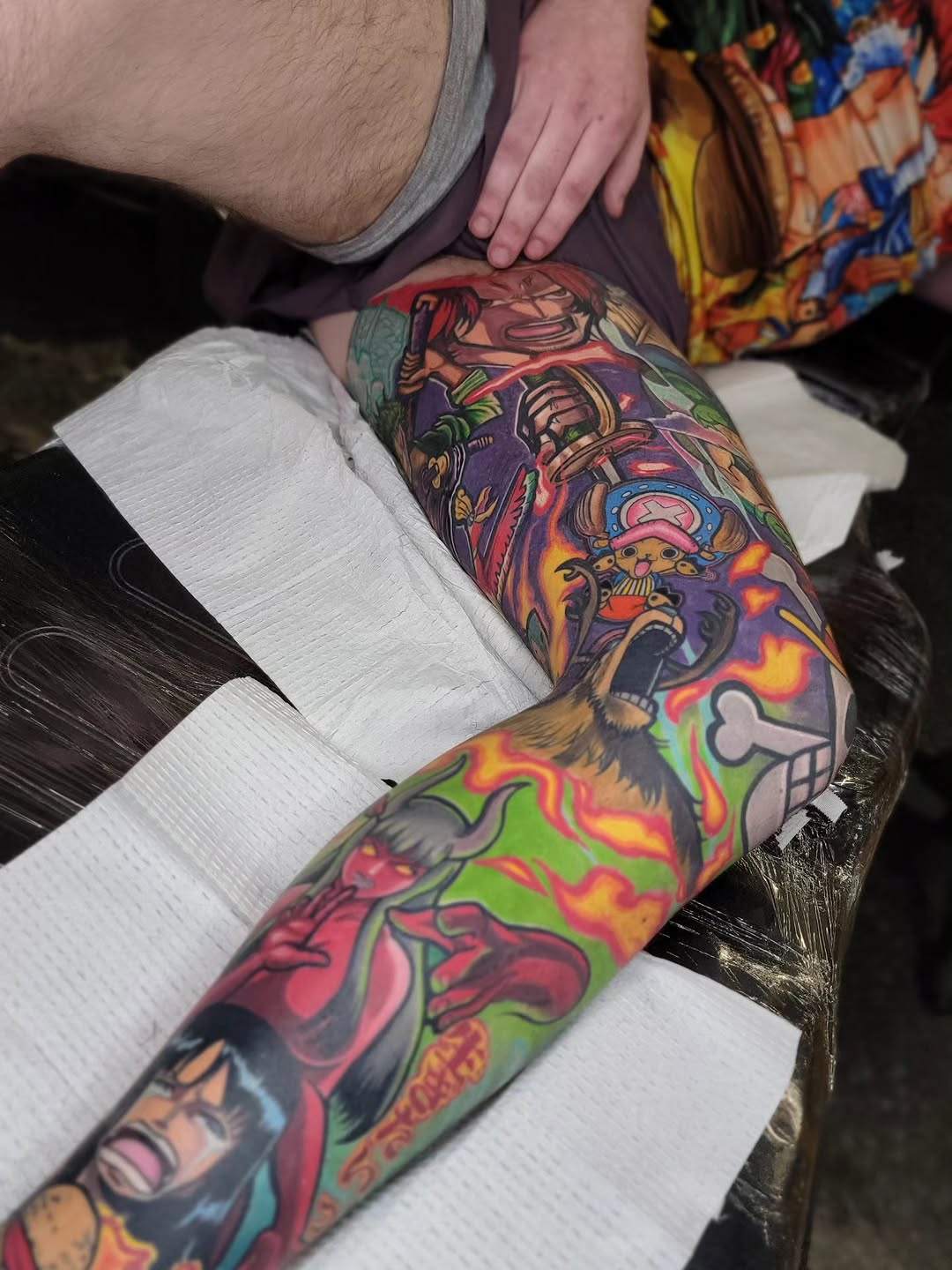 O N E x P I E C E
*
*
Here are the photos from the Anime Inspired Leg Sleeve I created for my client from anime such as DBZ, One Piece, Pokémon, and A