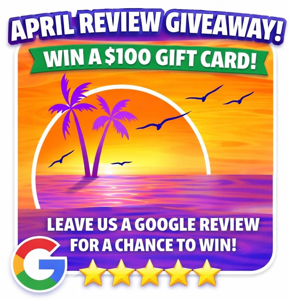  REMINDER 

Don’t forget — our APRIL REVIEW GIVEAWAY is still going on! ☀️

⭐ Leave us a Google review
 Like this post
 Comment “DONE”
 If you left a 
