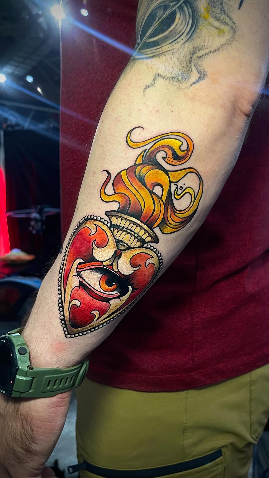 Another piece from @athenstattooconvention ❤️
#athenstattoo #colortattoo #athensgreece #tattooartist #athens #greecetattoo #neotrad #neotraditionaltat