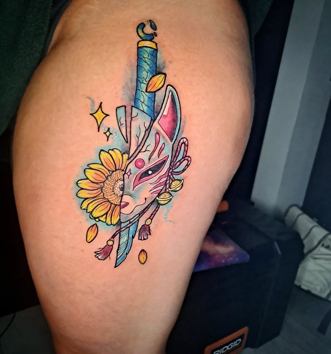 Kitsune mask more like this please! Now accepting clients in cocoa beach fl. I have availability in May and starting to book for June. 

#inklover #ta