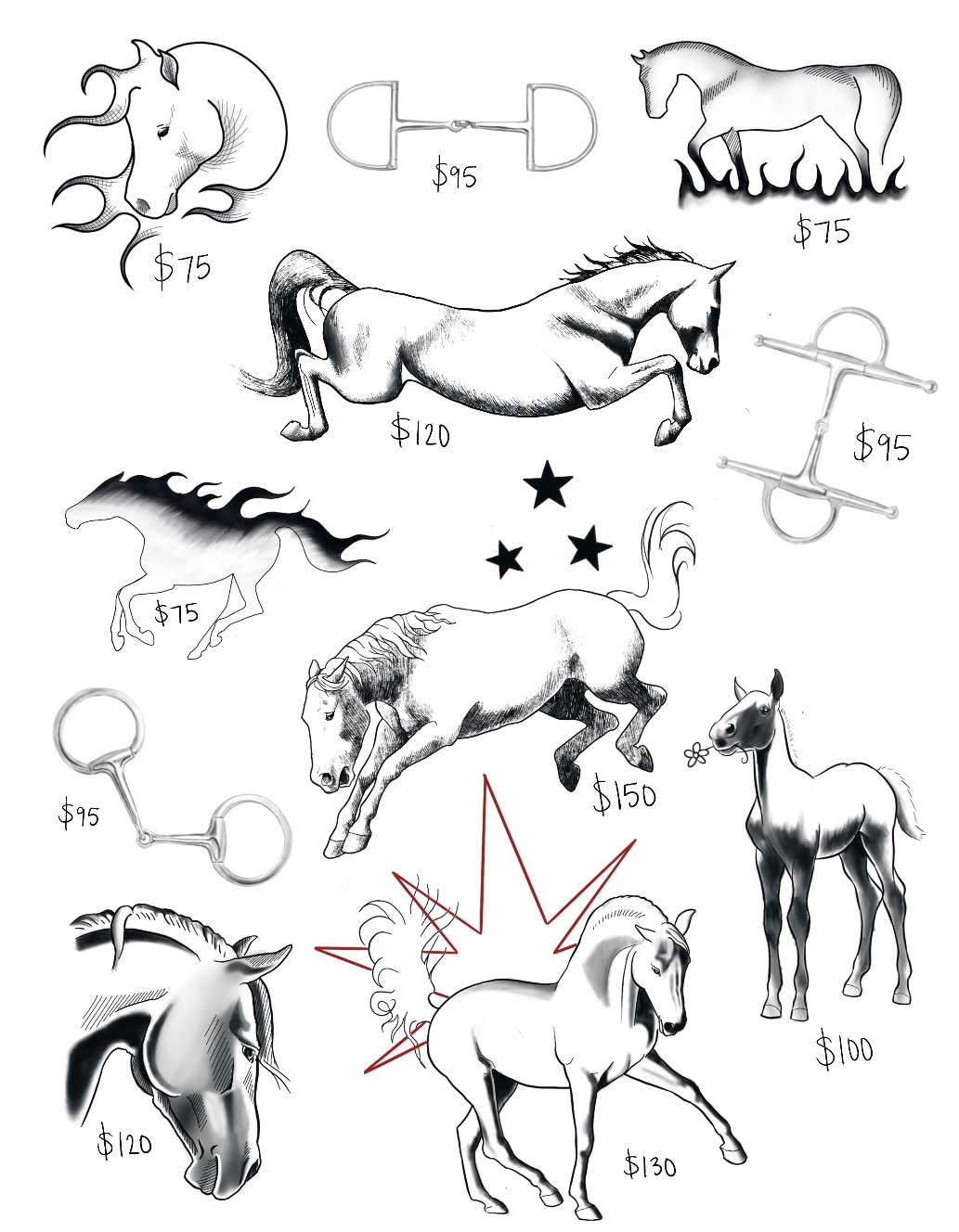  YEAR OF THE HORSE 
 
Our apprentice, Hailey, is looking for peeps needing new fun tattoos!

Designs range from 1.5in-4.5in
Shading included
Book a 1 