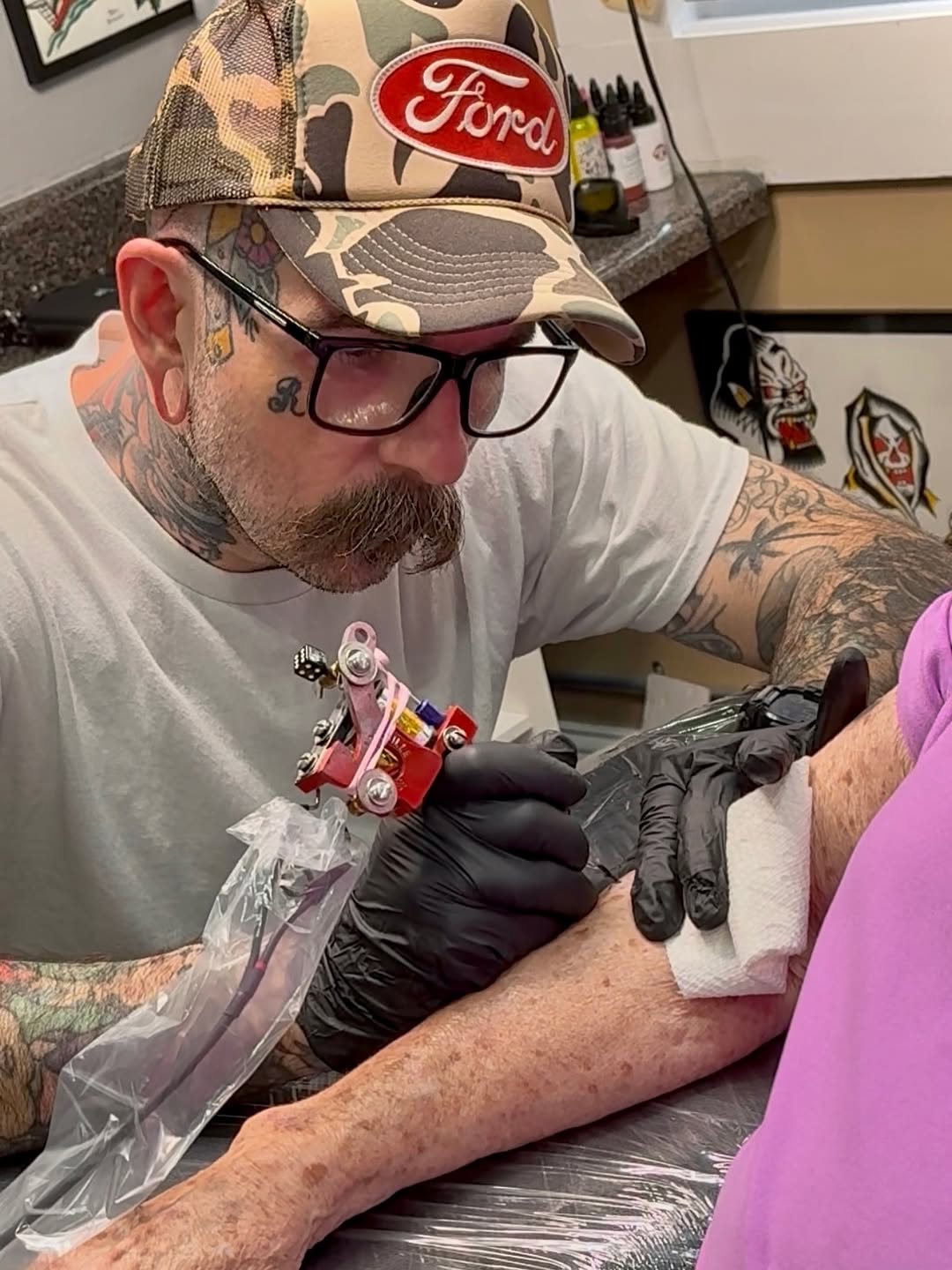 You’re never too old for your first tattoo! 
This week, Jason had the honor of giving an 86 year old client her first ink! For a couple years now, she
