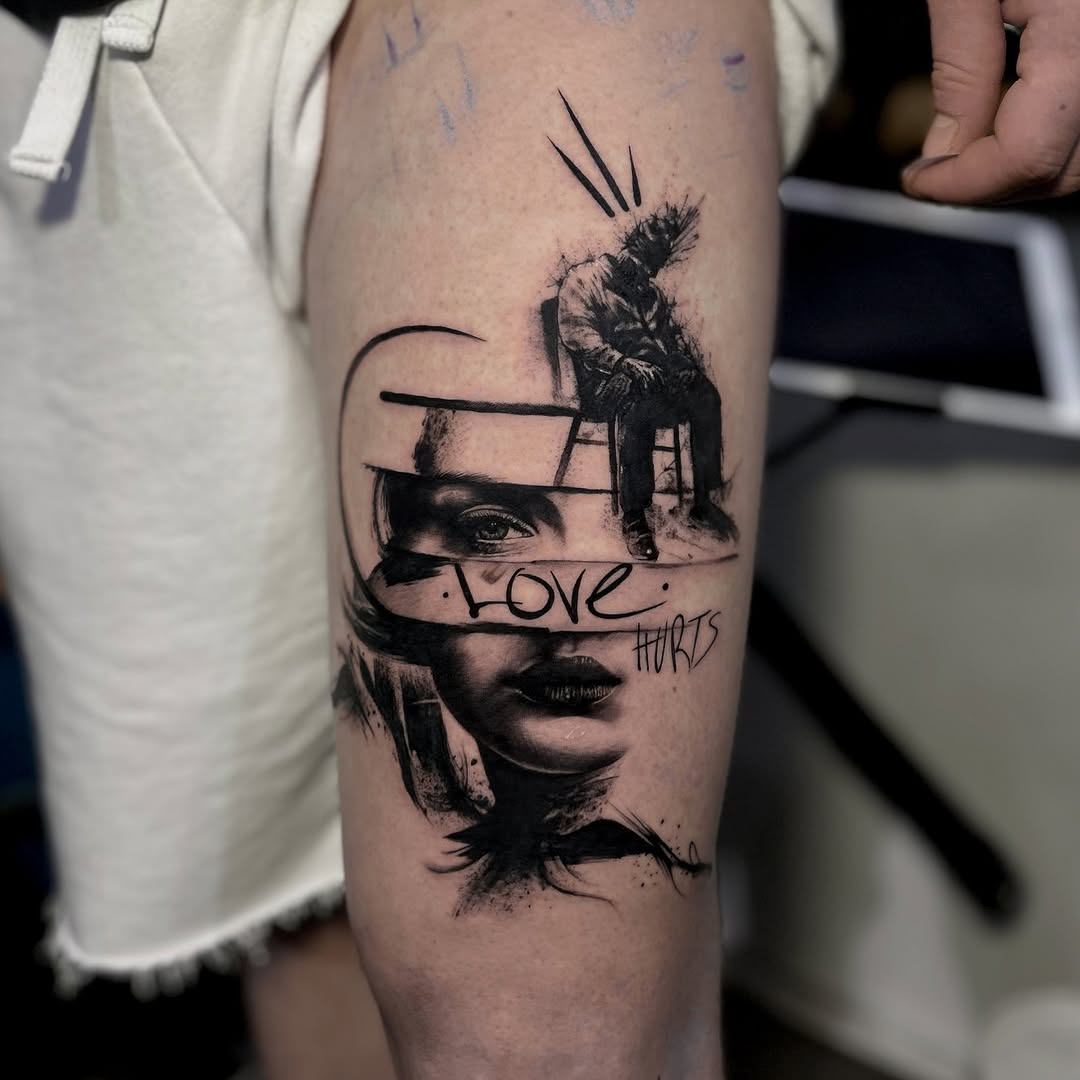 Love Hurts – inspired by Incubus

“Love hurts, but sometimes it’s a good hurt…”
This piece isn’t just ink — it’s emotion carved in silence.
A figure b
