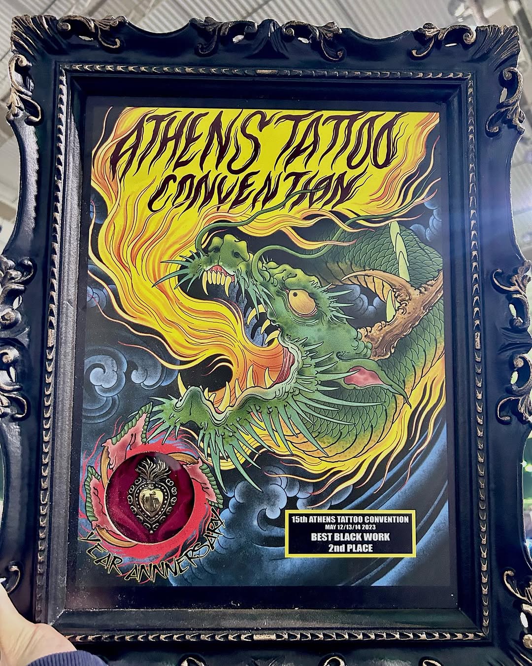 2nd place best black work 
@athenstattooconvention 
#tattoo #blackwork #ornamentaltattoos 
#blackworktattoo #ink #athenstattooconvention