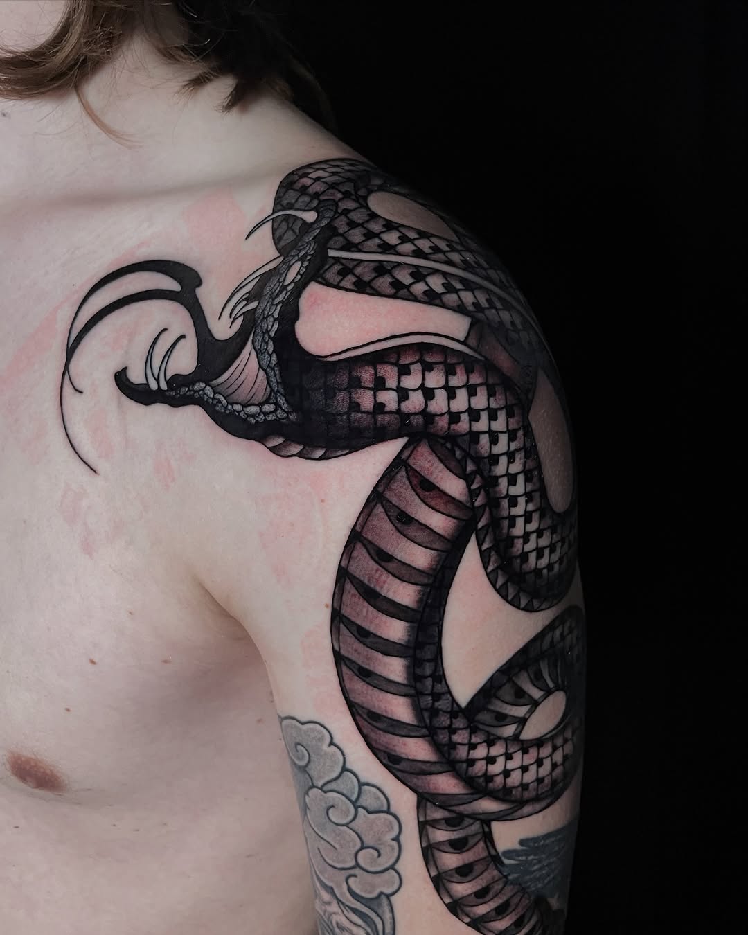 Loved doing this Snake Design for Kyler the other day. ✨
I’d Loveee to do more Snake Tattoos! 
Booking the last bit of April and the rest of May! 
#am