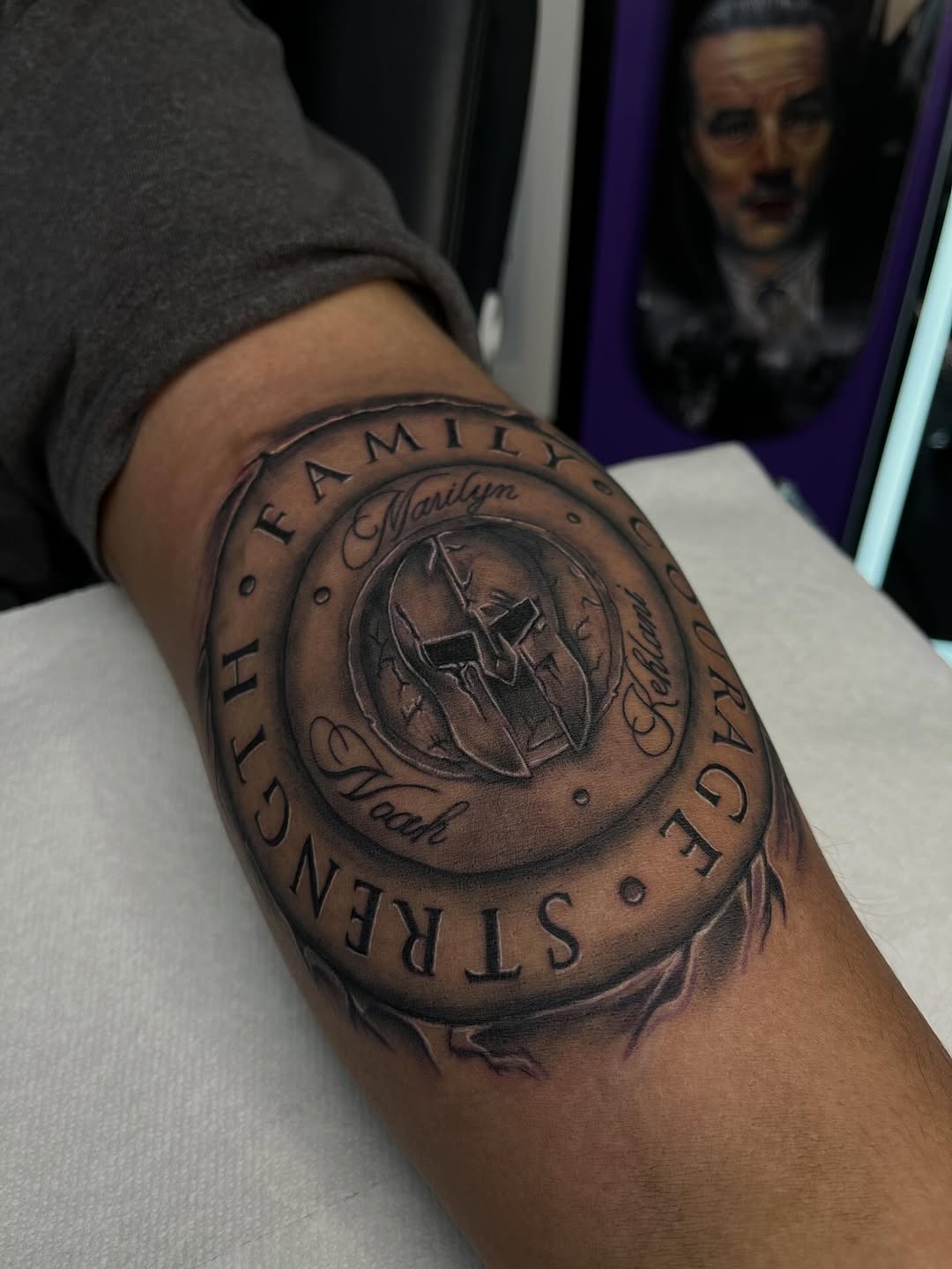 spartan family inspired tattoo from a few weeks ago enjoyed putting this together always open to custom work dm to book #tattoo #tattooartists #blackn