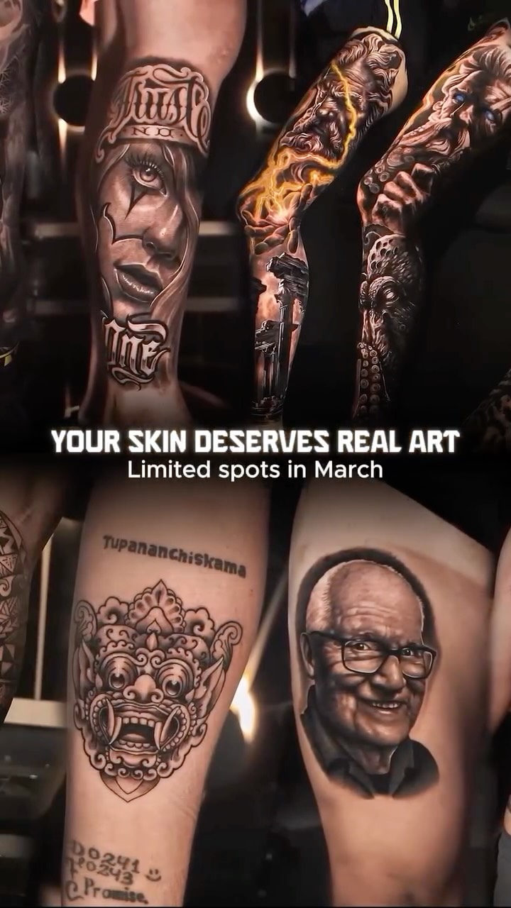 YOUR SKIN DESERVES REAL ART
Limited spots this March — don’t miss your chance to wear a masterpiece for life.

BIG PROMO for all style tattoo, our art