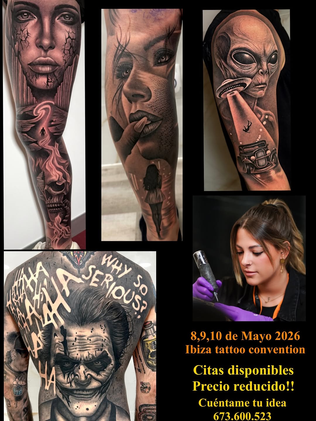 CITAS DISPONIBLES !

8,9 y 10 de mayo estaré tatuando en @ibizatattooconvention 

Busco lienzo para tatuar dos o tres días! Cuéntame tu idea al 673600