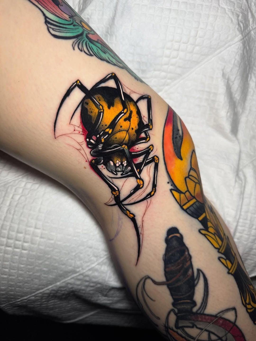 Spider ️️ done by Alberto at @blackcat_tattoo .

Artist: @albertomegina 

Thank you Alina for the trust.‍⬛

#spider#zürich #tattooed #ink