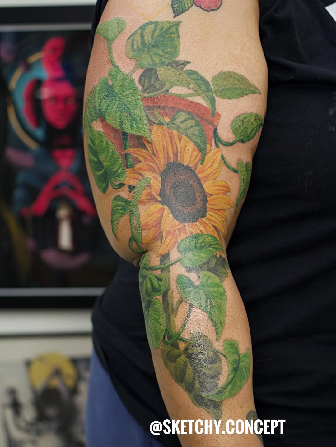 Possibly one of my favorite compositions for a flower/plant tattoo that I’ve ever done. Everything just fits perfectly.