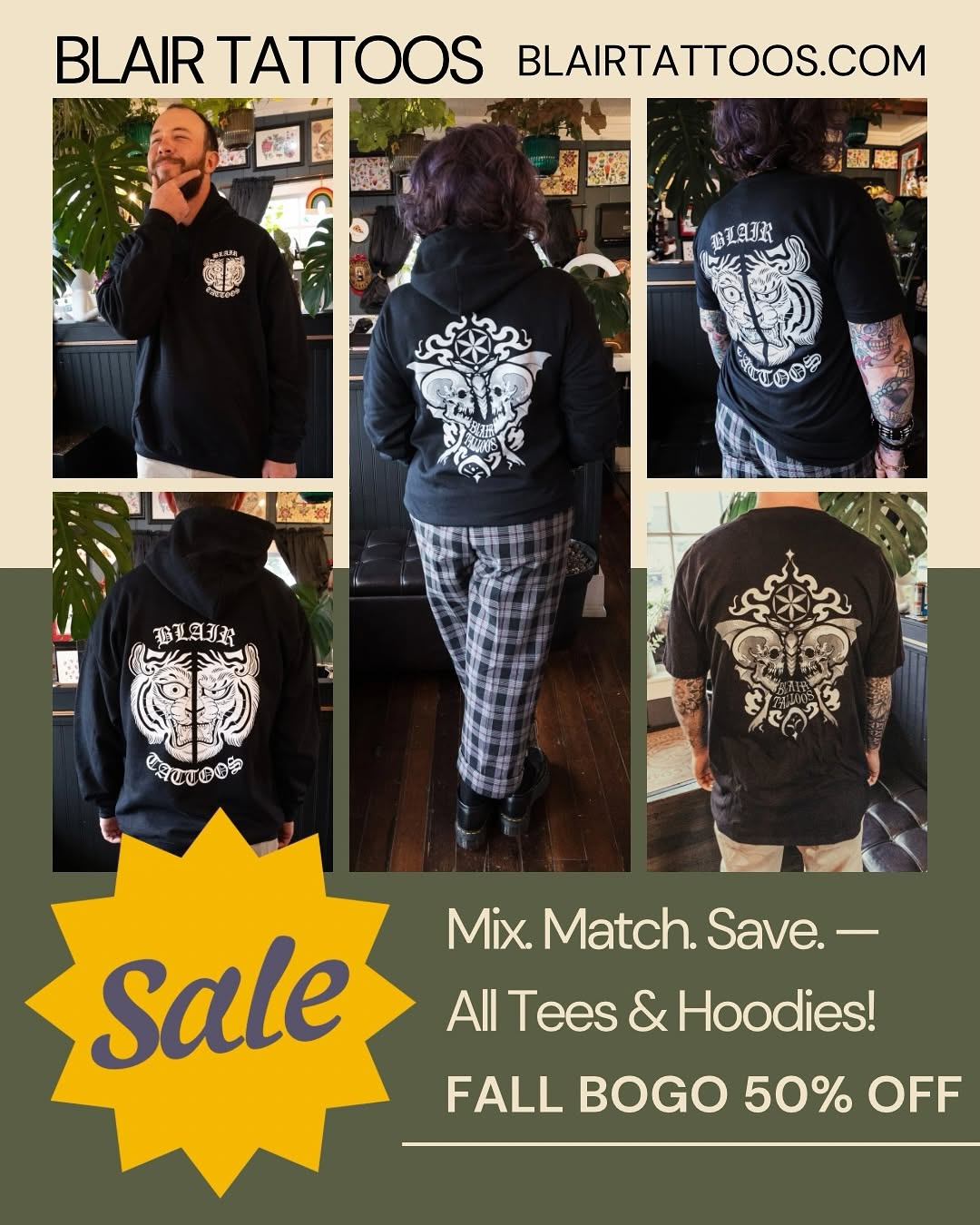 Fall sale just dropped  All tees + hoodies are BUY ONE, GET ONE 50% OFF.
I’m clearing out the old inventory to make room for new designs — so once the