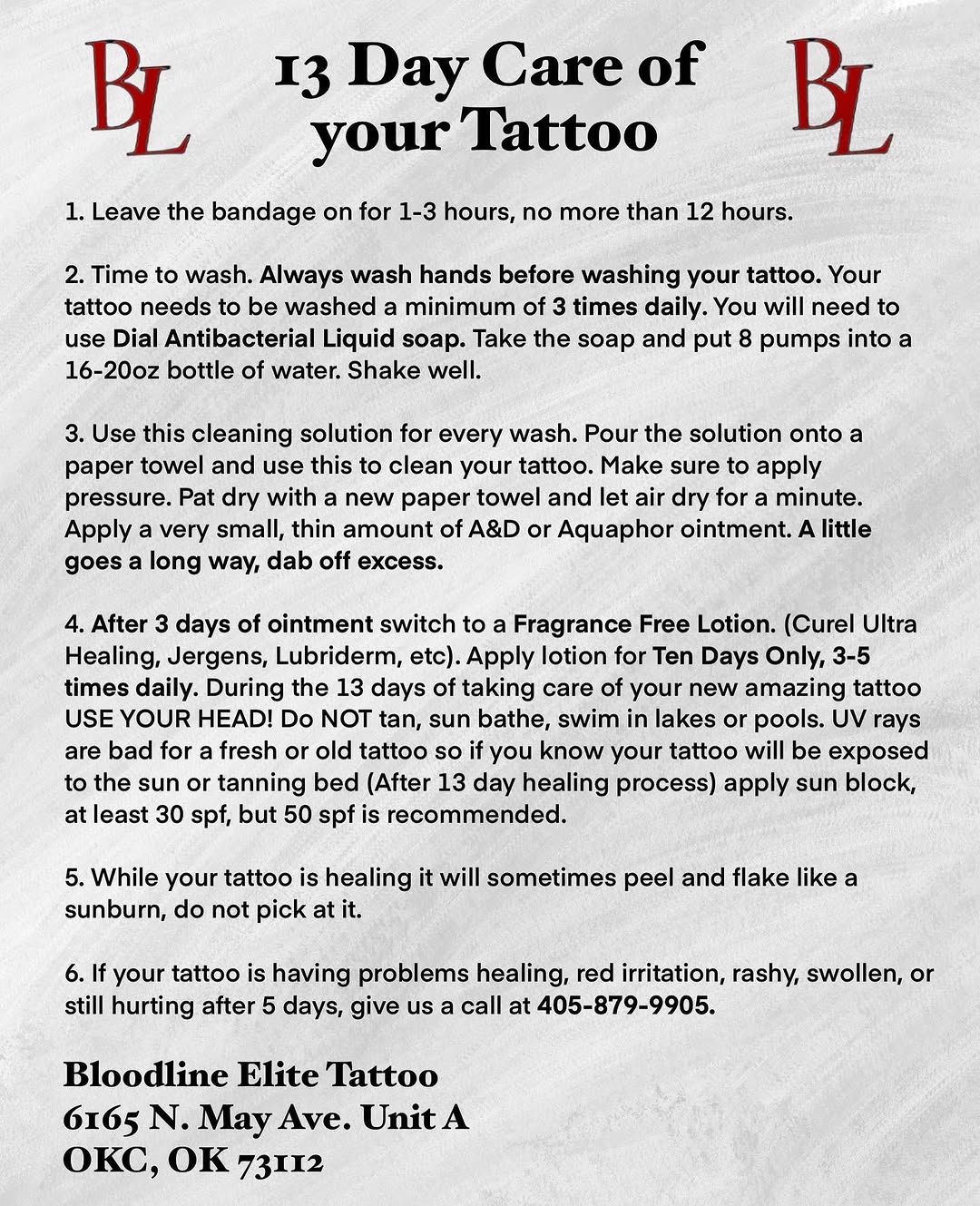 ‼️13 Day Care of your new Tattoo‼️