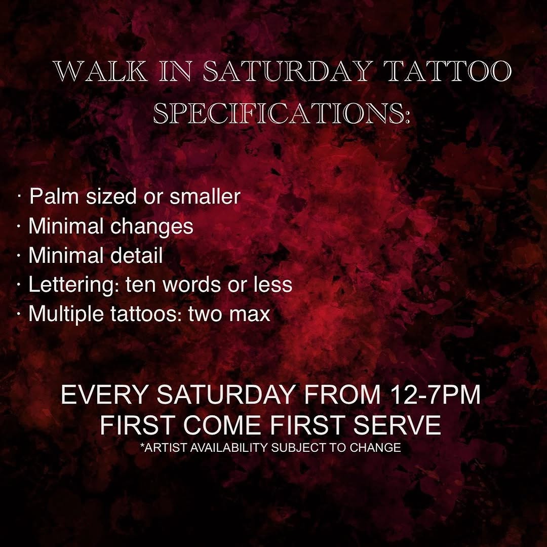 Specifications for Walk In Saturday

If you’re still unsure feel free to DM us your reference pic