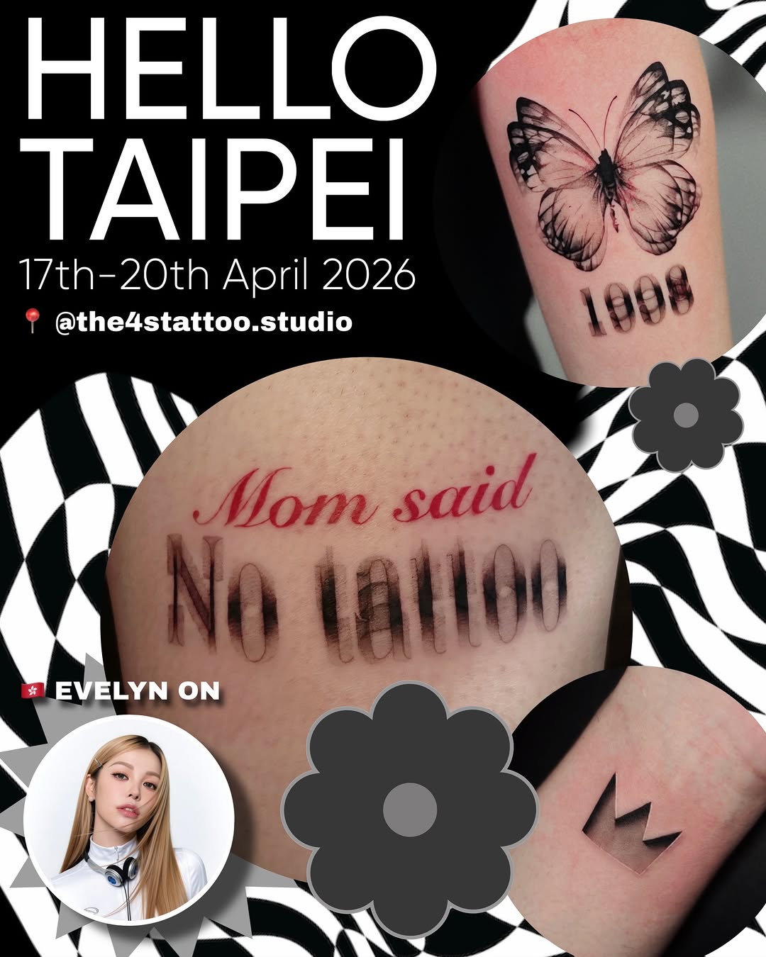 台灣的朋友們•小妹將於4月17-20號
於板橋的 @the4s.tattoo 
 @the4stattoo.studio 駐店～
現在開放預約啦

駐店期間皆可預約！
歡迎直接私訊 查詢報價

私訊內容請直接附上姓名：
聯絡電話：
IG帳號：
想刺的字（中文字不接）：
大小（cm）：
位置：
名額有