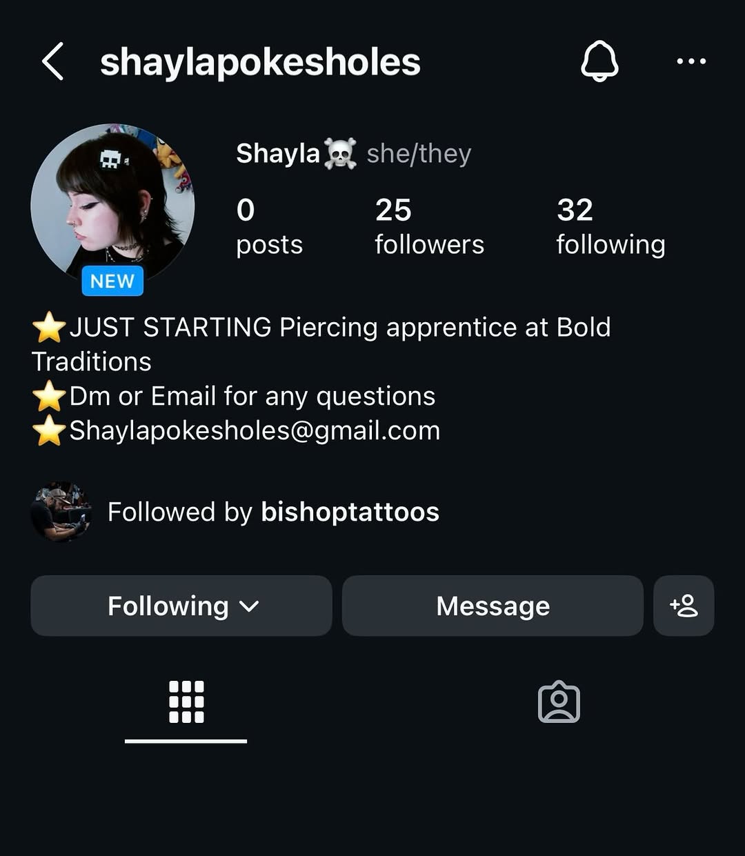 Go follow our new piercing apprentice @shaylapokesholes stay tuned for deals coming your way when she begins piercing!