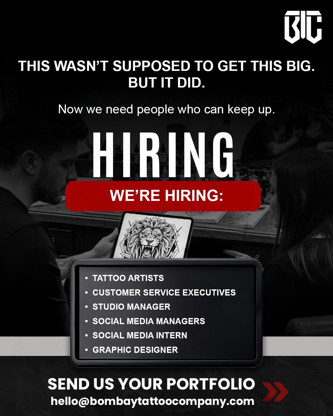 We are growing faster than we expected & we need more people that just get the vibe we are setting! 

BTC is now accepting applications via Email
 hel