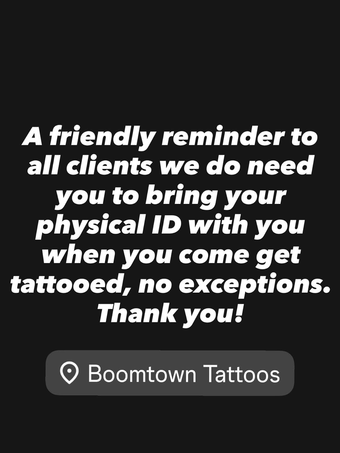 To avoid any disappointment please remember to bring your ID! We require it to fill out the consent form, no exceptions. Thanks for reading!