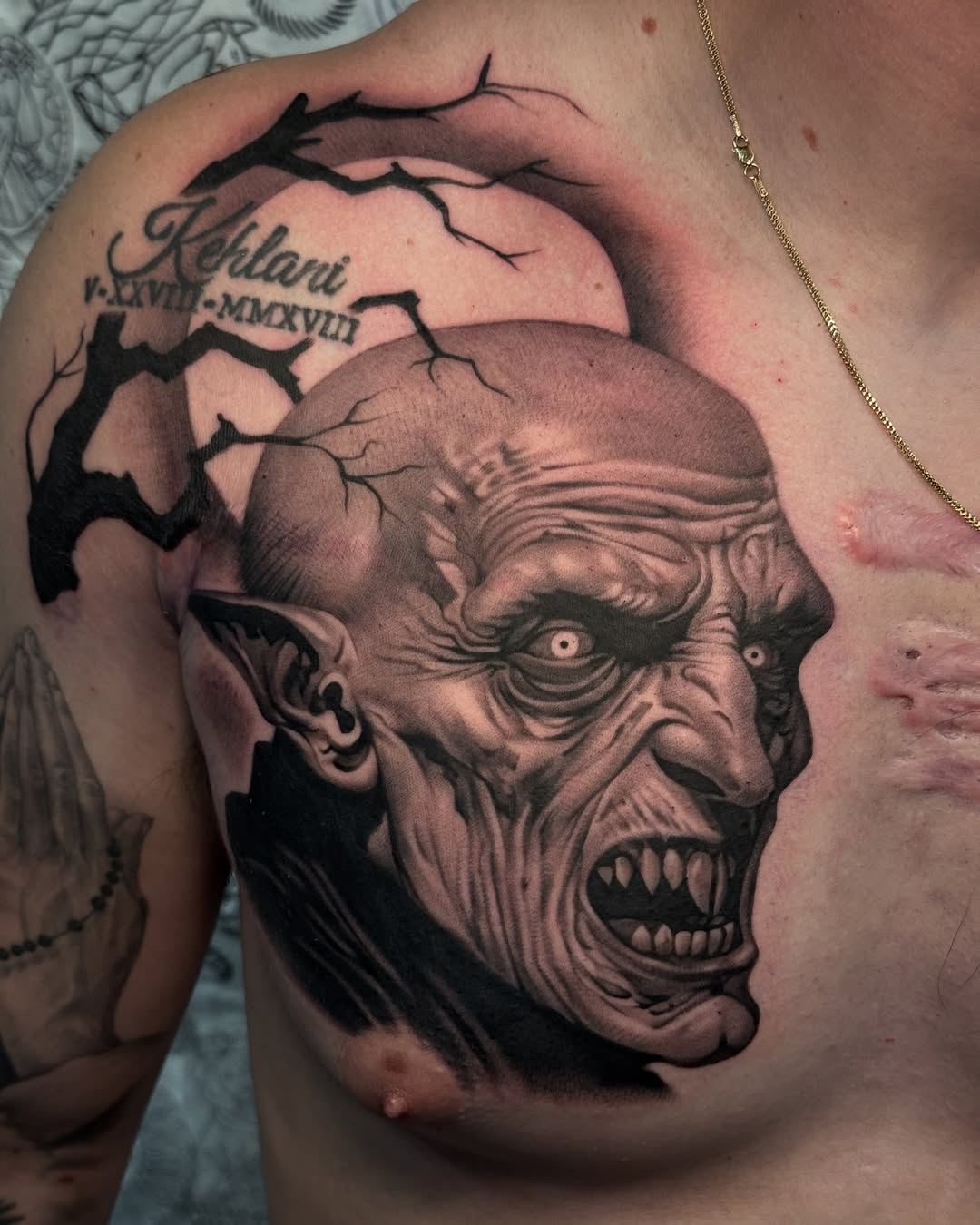 Nosferatu from today. Adding more to the arm later! Thanks Aaron!  ‍♂️ 

@black13tattoo #black13tattoo #tattoo #nosferatu #vampire #dracula #blackandg