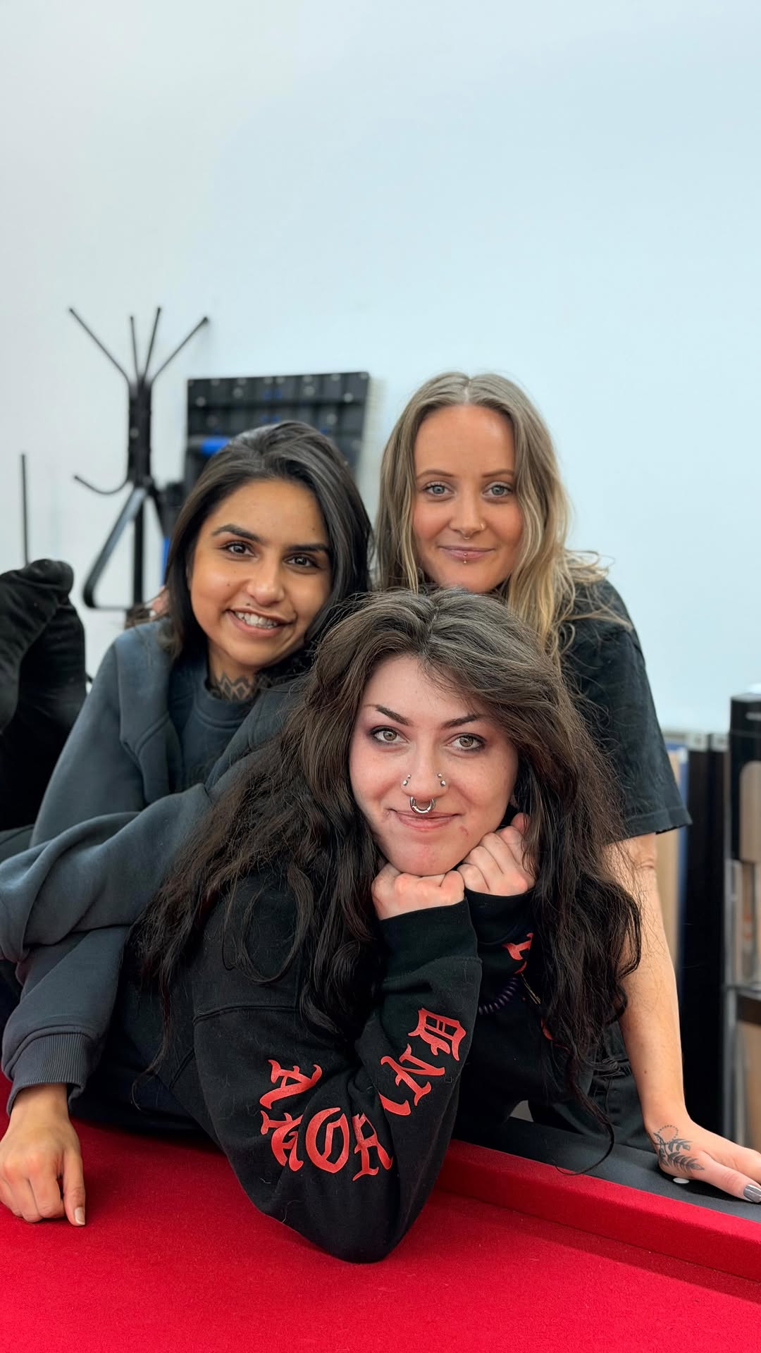 Ink noirs unofficial uniforms 
.
big thanks to @inkedbyneet for filming our antics 
.
.
.
#girlsday #ladytattooers #girlswhotattoo