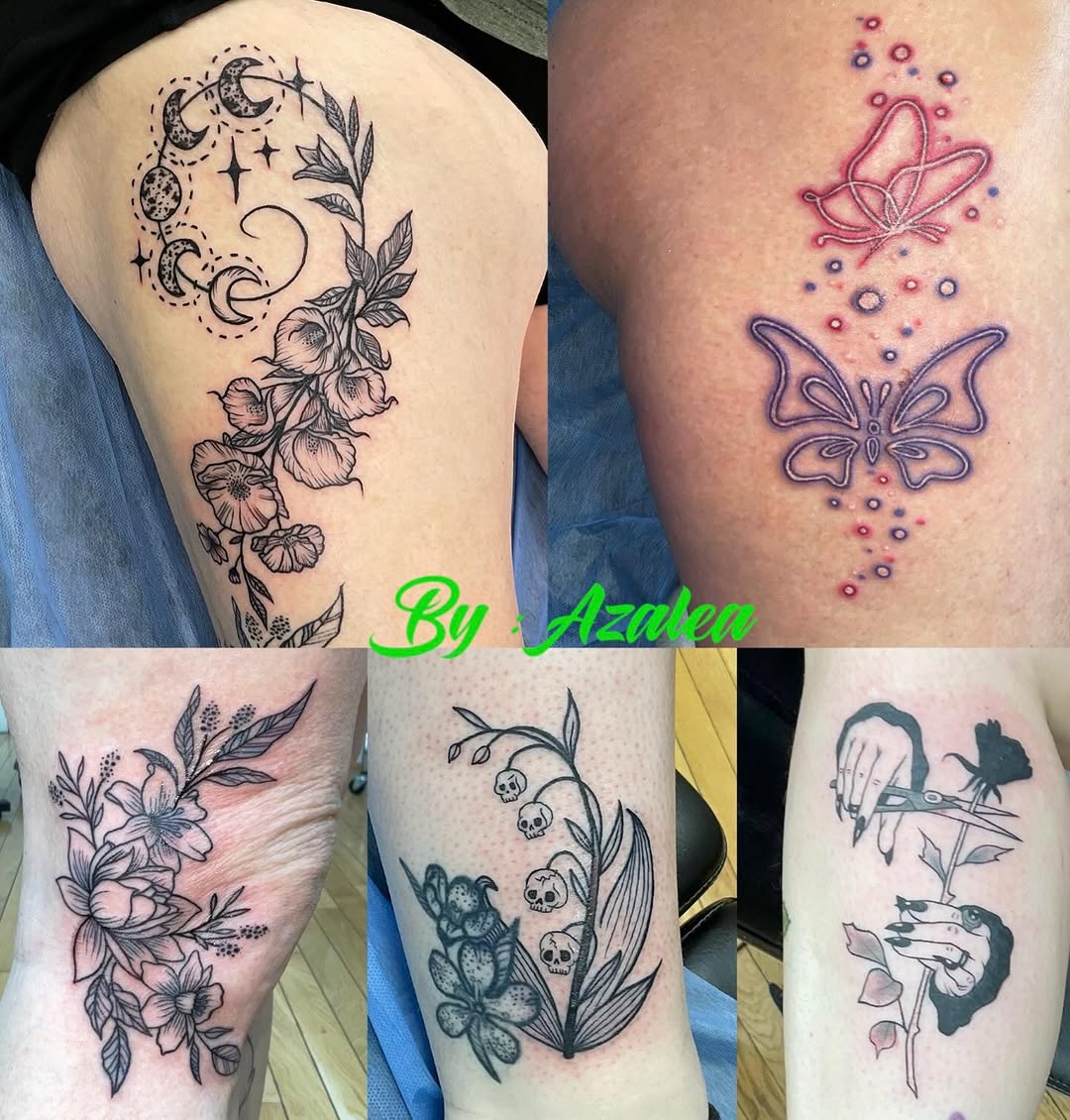 #burninglotustattookc #ladiesthatink #kansascitymo #flowers #tattoostyle