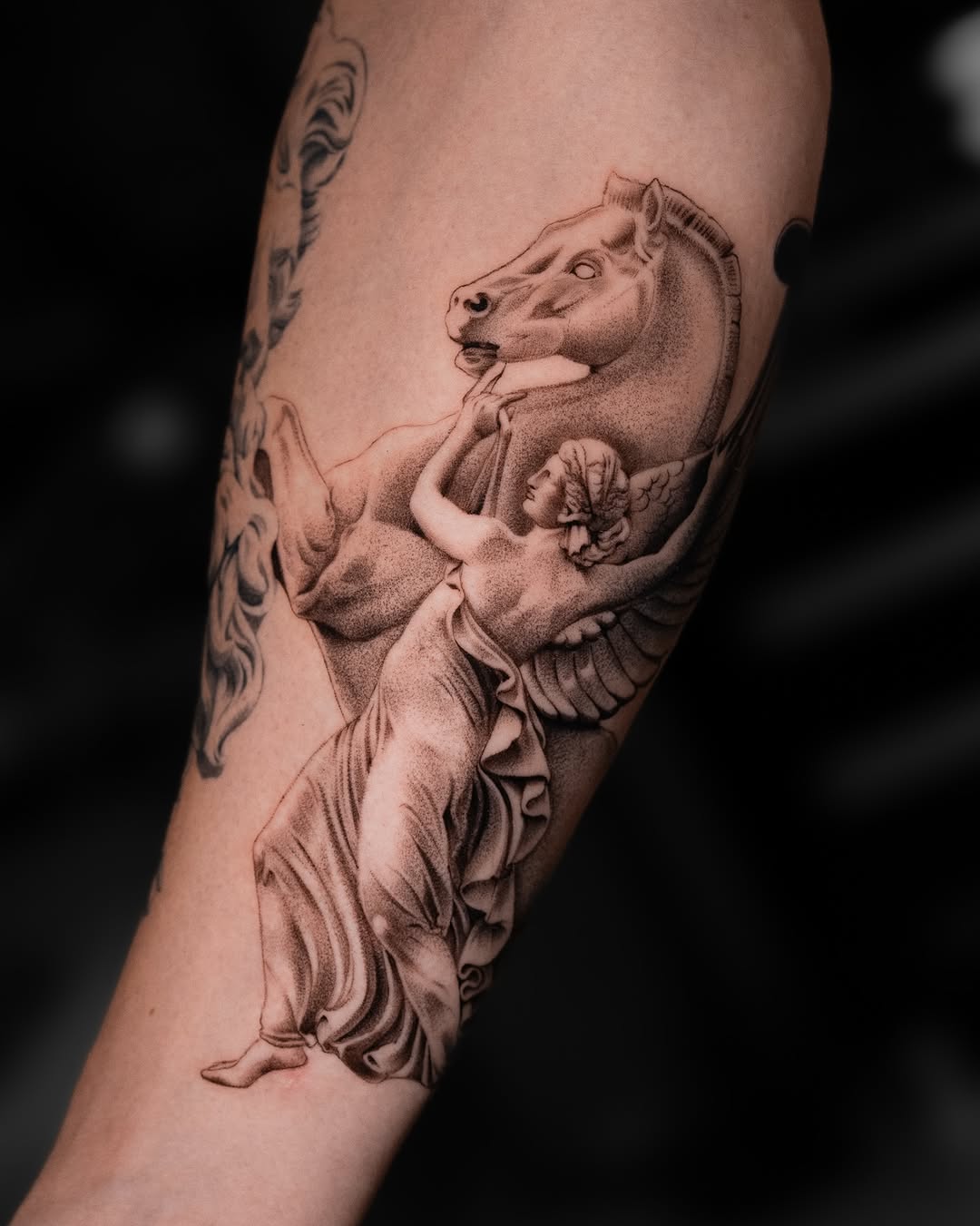 Year of the horse energy 
So of course Pegasus had to make an appearance.
Piece inspired by the sculpture “Fame Escorting Pegasus” by Eugène-Louis Leq