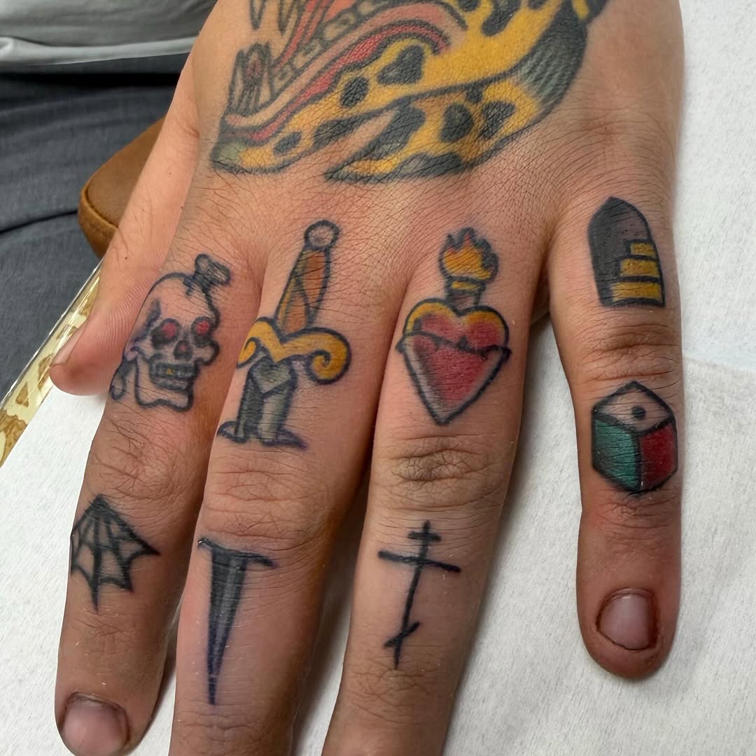 Knuckle tattoos. These were fun. I have openings DM me if you want to get in.