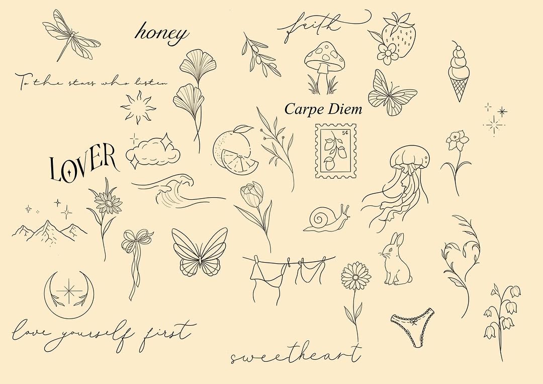 ✨ Cluster Special ✨ doing a lot of fineline recently and I had a cool client come in for more than one at once and I thought maybe this would be somet