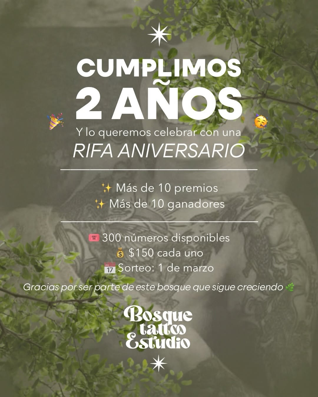 Hace 2 años abrimos las puertas de Bosque Tattoo Estudio con una idea clara: crear un espacio donde el arte, el respeto y la comunidad fueran lo más i