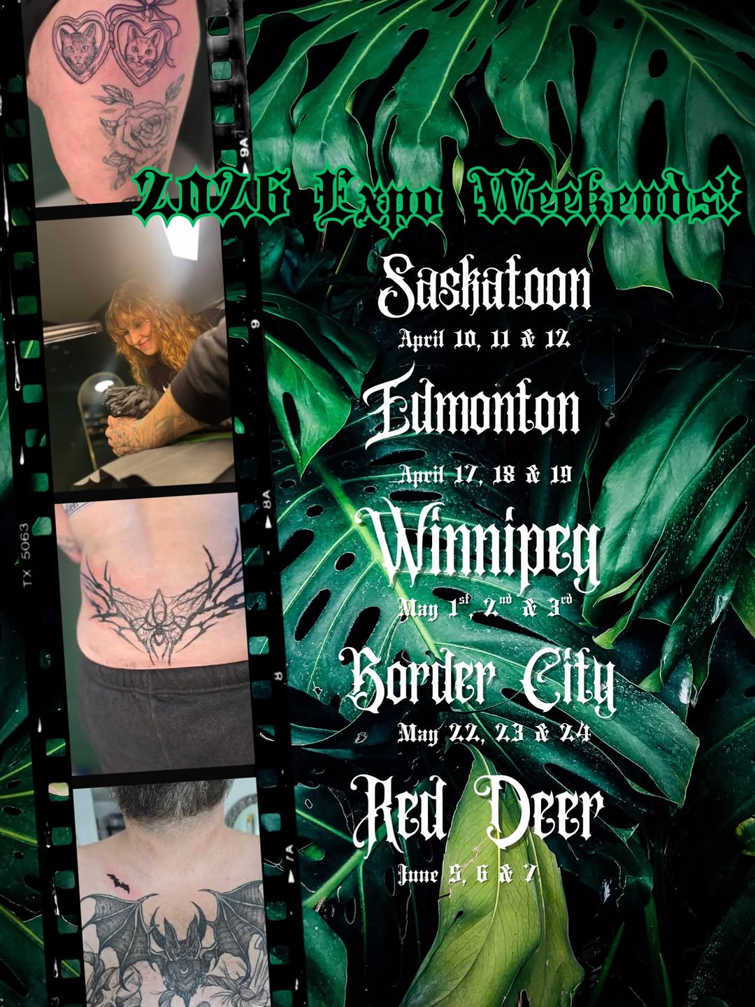 Ya girl is gonna be busy this year ! 
I would love to prebook for these expos , either flash or custom pieces. 

I’m genuinely so excited for all the 