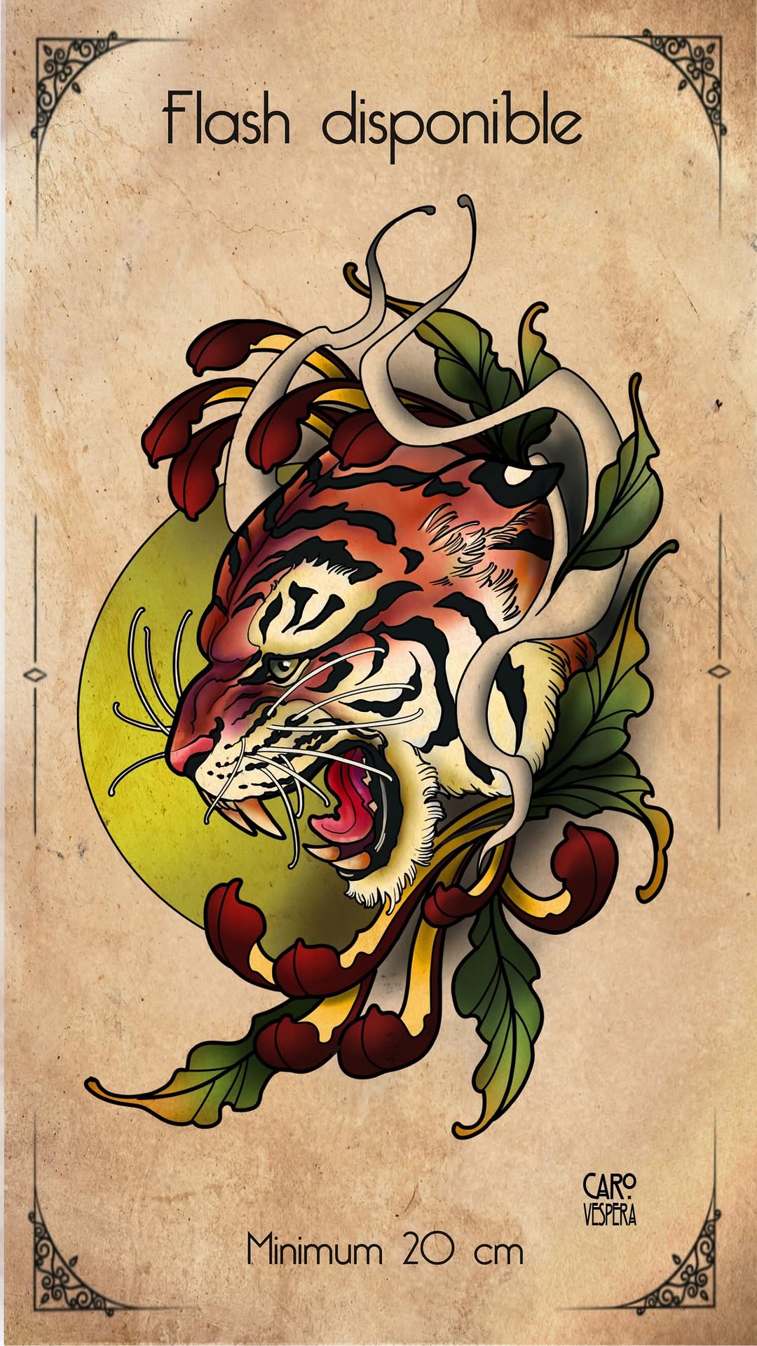 Modèle disponible ! Minimum 20 cm , pour plus d’infos contactez-moi  #Tattooflash #tiger #tatouage #neotraditionaltattoos  #saintgirons