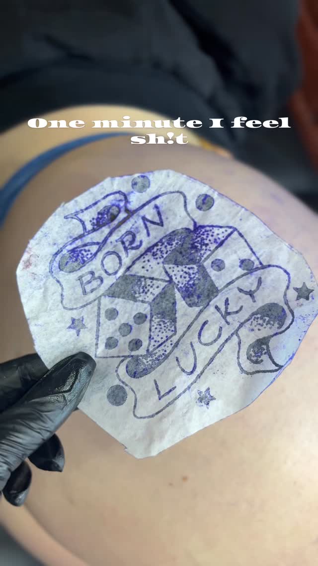 I got to make this tattoo on my birthday, on one of my best friends, and it came straight out of my flash book. How lucky can a girl get?!!! My books 