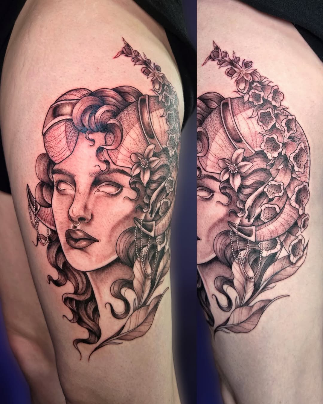 Custom tiefling for Rowan! Thanks so much for this fun project; I'm slowly falling in love with doing black and grey portraits! 
.
.
.
.
.
.
.
.
.
.
.