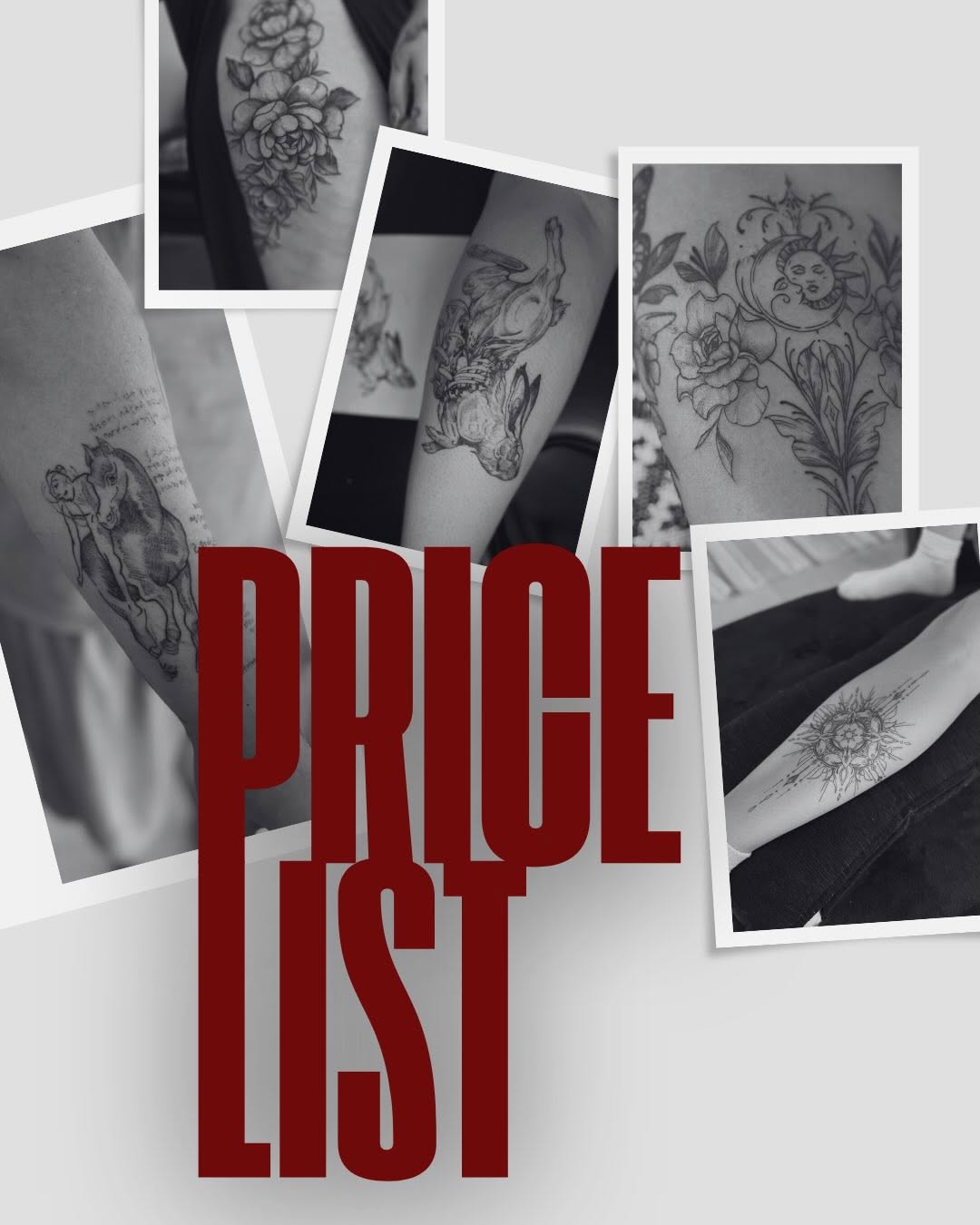 2026 Pricelist now available  I look forward to having you in studio #tattoo #tattoos