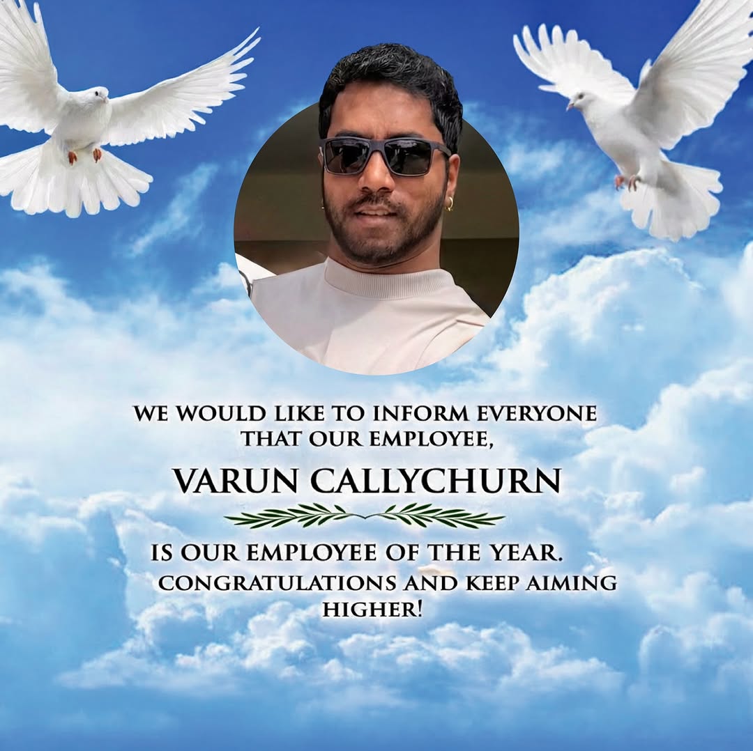 We are proud to announce that Varun Callychurn has been named Employee of the Year for the fifth consecutive year ✌