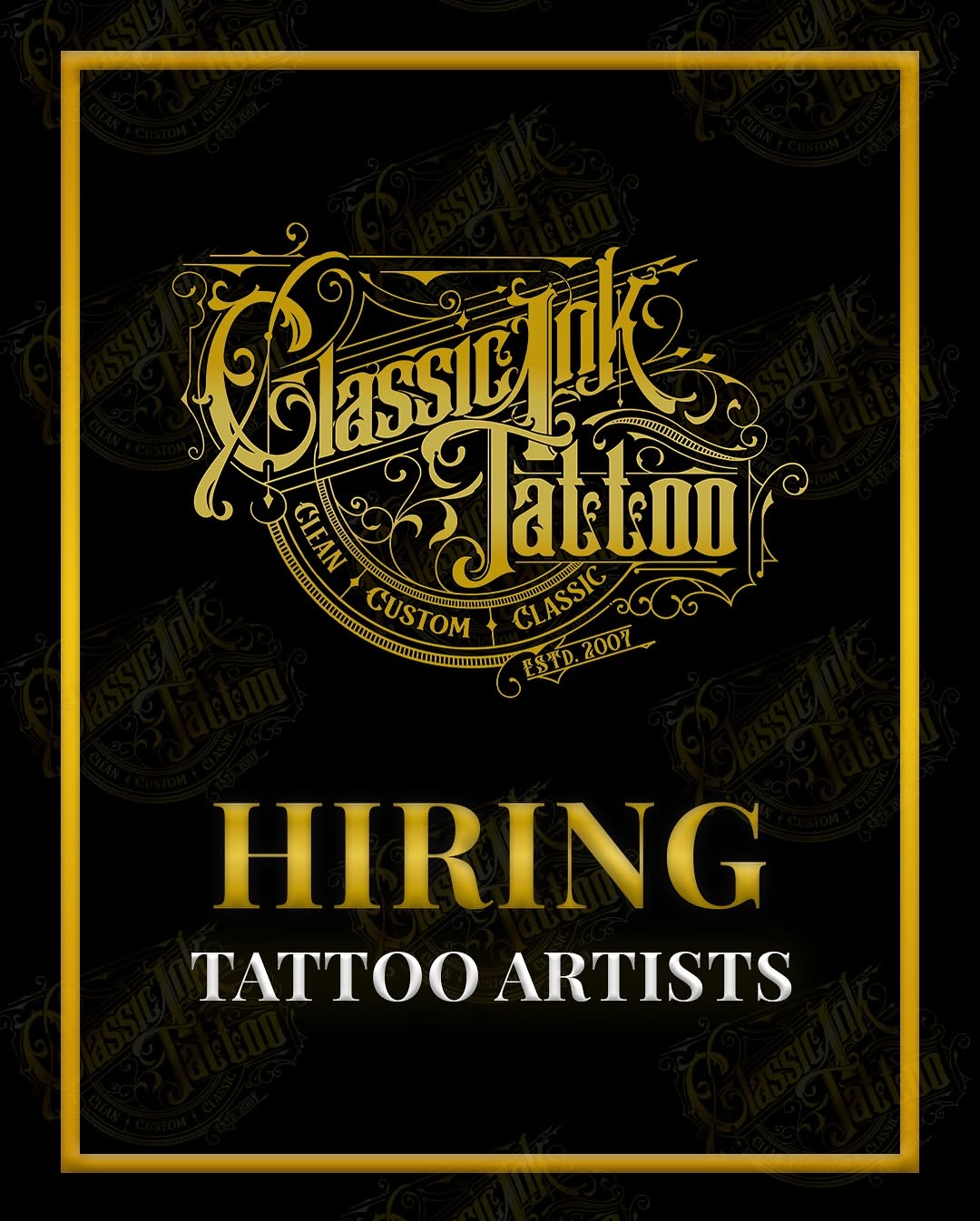 We’re expanding our team at Classic Ink Tattoo Studio! We’re seeking experienced tattoo artists who are passionate about their craft, dedicated to the