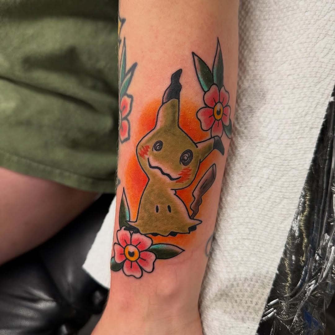 Mimikyu from today! I do love Pokemon trades 

Always hollar if you want to barter 

Made with love & care at 
@dallastattoocompany 
in DALLAS, GA. 

