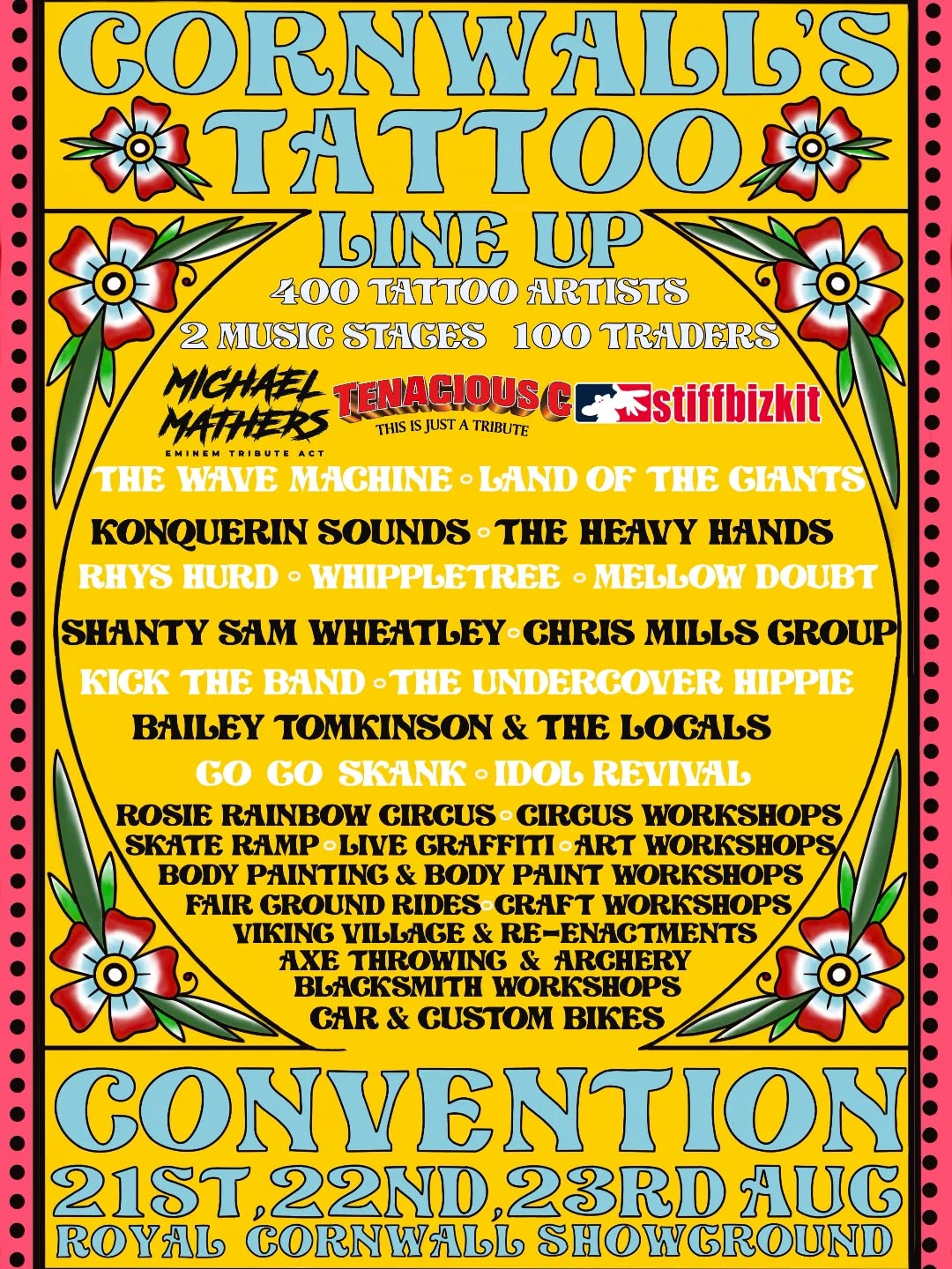 The wait is over… the 2026 entertainment lineup for the Cornwall Tattoo Convention – Festival of Ink is HERE! 

Don’t miss your chance to grab Early B