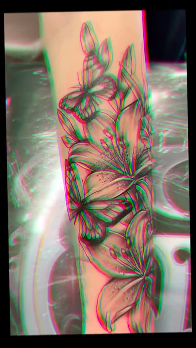 #tattoo #lilys #flowers #art #butterfly