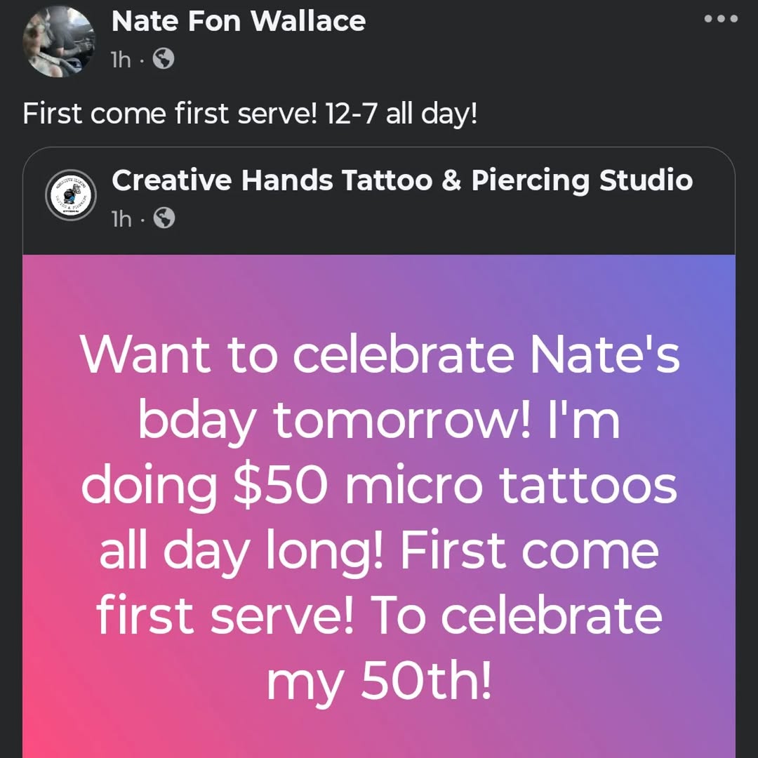 All day tomorrow!! 12-7 come celebrate with me!!